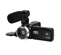 nmbhus Cámara De Video Digital 4K UHD For Videocámara Vlog 18X WiFi Cámara De Transmisión En Vivo HDMI Girar Pantalla Táctil LCD Grabadora De 48MP(128G SD Card,with Microphone)