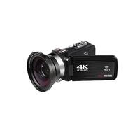 nmbhus Cámara De Video Digital 4K UHD For Videocámara Vlog 18X WiFi Cámara De Transmisión En Vivo HDMI Girar Pantalla Táctil LCD Grabadora De 48MP(16G SD Card,with Lens)