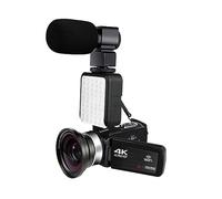nmbhus Cámara De Video Digital 4K UHD For Videocámara Vlog 18X WiFi Cámara De Transmisión En Vivo HDMI Girar Pantalla Táctil LCD Grabadora De 48MP(32G SD Card,Lens Mic Light)