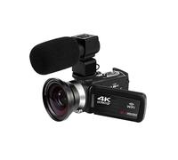 nmbhus Cámara De Video Digital 4K UHD For Videocámara Vlog 18X WiFi Cámara De Transmisión En Vivo HDMI Girar Pantalla Táctil LCD Grabadora De 48MP(No SD Card,with Lens Mic)