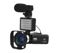 nmbhus Cámara De Video Digital 4K UHD For Videocámara Vlog 18X WiFi Cámara De Transmisión En Vivo HDMI Girar Pantalla Táctil LCD Grabadora De 48MP(128G SD Card,with Lens)