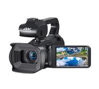 nmbhus Cámara De Video Digital De 64MP For Fotografía Full 4K 60FPS Vlog Videocámara Live Stream WiFi Webcam Auto Focus Video Recorder(Color:128G SD Card,Size:Standard)