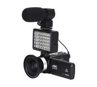 nmbhus Cámara De Video Vlogging 4K Completa For Transmisión En Vivo Videocámara Digital Al Aire Libre WiFi Webcam 16X Grabadora De Fotografía(No SD Card,Silver)