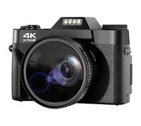 nmbhus Cámara Digital 4K Cámara de 48MP Cámara de vlogging 60FPS Enfoque automático Cámara de Video con Zoom de 16X Cámara de grabación de videocámara(Wide-Angle Lens)