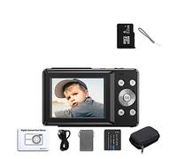 nmbhus Cámara Digital Cámara de fotografía Videocámara 16X Zoom Cámara de vlogging portátil for niños Adultos Principiantes(Black Set)