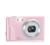 nmbhus Cámara Digital Cámara de vlogging Zoom Pantalla LCD Mini cámaras portátiles compactas for Estudiantes, Adolescentes(Pink)