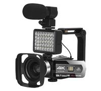 nmbhus Cámaras De Video Digitales 4K WiFi Blogger Al Aire Libre Grabación Streaming Vlog Set 18X Zoom Lapso De Tiempo Videocámara Web Enfoque Automático(16G)