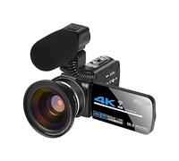 nmbhus Cámaras Digitales De Visión Nocturna Gran Angular 4K Video Recorder Streaming Videocámara For Fotografía 18X Micrófono Vlog Webcam(16G SD Card)