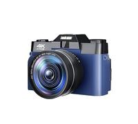 nmbhus Cámaras Digitales Vintage De Enfoque Automático For Fotografía Lente Gran Angular De 52 Mm WiFi 4K Videocámara De Transmisión Compacta Grabadora Vlog(128G TF Card,Blue)