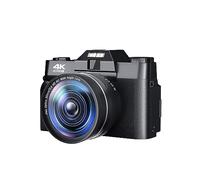nmbhus Cámaras Digitales Vintage De Enfoque Automático For Fotografía Lente Gran Angular De 52 Mm WiFi 4K Videocámara De Transmisión Compacta Grabadora Vlog(32G TF Card,Black)