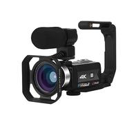 nmbhus Cámaras Profesionales 4K For Grabación De Video 56MP WiFi Vlog Videocámara Streaming Webcam Estabilizador De Visión Nocturna IR(16G SD Card,Set-Black)