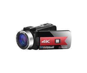 nmbhus Cámaras Profesionales 4K For Grabación De Video 56MP WiFi Vlog Videocámara Streaming Webcam Estabilizador De Visión Nocturna IR(No SD Card,Red)