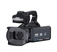 nmbhus Full 4K UHD 60FPS Videocámara Vintage For Transmisión En Vivo Vlog 18X 64MP Cámara De Video Grabadora Digital Pantalla Giratoria De 4 "(with 64G SD Card,Wireless Mic Light)