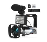 nmbhus Full 4K Videocámara Auto Focus Streaming WiFi Cámaras Web Outdoor 48MP Fill Light Video Recorder(128G SD Card,Kit)