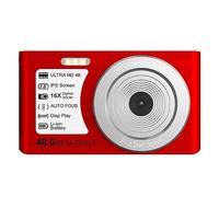 nmbhus Grabación De Video De Lapso De Tiempo Cámaras Fotográficas Digitales De 48MP For Niños Auto Focus 4K UHD Videocámara Compacta For Exteriores(128G SD Card,Red)