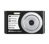 nmbhus Grabación De Video De Lapso De Tiempo Cámaras Fotográficas Digitales De 48MP For Niños Auto Focus 4K UHD Videocámara Compacta For Exteriores(128G SD Card,Black)