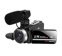 nmbhus Grabadora De Vídeo Digital De 2,7 K, Uso Doméstico, Cámaras Portátiles Al Aire Libre For Fotografía, WiFi, Streaming, Videocámara Web, Vlog(128G SD Card,with Lens Microphone)