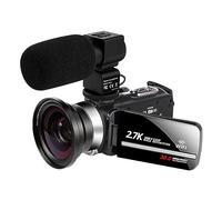 nmbhus Grabadora De Vídeo Digital De 2,7 K, Uso Doméstico, Cámaras Portátiles Al Aire Libre For Fotografía, WiFi, Streaming, Videocámara Web, Vlog(128G SD Card,with Microphone)