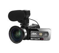 nmbhus Gran Angular 4K Cámaras De Video Digitales Grabación En Bucle De Cámara Lenta Micrófono Videocámara Auto Focus Streaming Webcam Vlog Kit(128G SD Card,Set 1)
