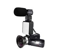 nmbhus Gran Angular UHD 4K Cámara Digital Grabación De Video En Bucle Videocámara Nocturna 48MP Lapso De Tiempo Fotografía Micrófono Luz De Relleno Cámara Vlog(128G SD Card,Gray)