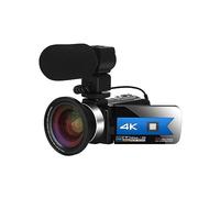 nmbhus Lente Gran Angular Cámara de Video Digital de 56MP for transmisión en Vivo Videocámara 4K UHD Micrófono de visión Nocturna Grabadora Vlog(64G SD Card,Red)
