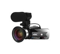 nmbhus Lente Gran Angular Cámara de Video Digital de 56MP for transmisión en Vivo Videocámara 4K UHD Micrófono de visión Nocturna Grabadora Vlog(NO SD Card,Blue)
