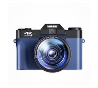 nmbhus Lente Macro 4K Videocámara Cámaras Digitales For Fotografía 48MP Gran Angular Vlog Recorder WiFi Webcam 3 "Pantalla Abatible Selfie(NO TF Card,with Lens-Blue)