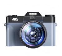 nmbhus Lente Macro 4K Videocámara Cámaras Digitales For Fotografía 48MP Gran Angular Vlog Recorder WiFi Webcam 3 "Pantalla Abatible Selfie(64G TF Card,with Lens-White)