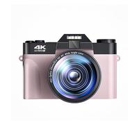 nmbhus Lente Macro 4K Videocámara Cámaras Digitales For Fotografía 48MP Gran Angular Vlog Recorder WiFi Webcam 3 "Pantalla Abatible Selfie(NO TF Card,with Lens-Pink)