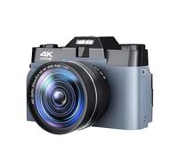 nmbhus Lente Macro Cámara Digital 4K Pantalla Abatible Selfie Videocámara 48MP Vlog WiFi Webcam Vintage Video Recorder 16X Gran Angular(NO SD Card,with Lens Filter-01)