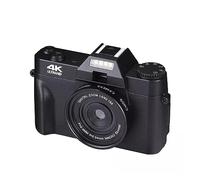 nmbhus Retro Vintage 48MP Cámara Selfie Pantalla Abatible Gran Angular 4K Videocámara Lente Macro Vlog Fotografía Grabadora De Video Digital(32G SD Card,No Lens)