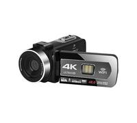 nmbhus Videocámara 4K con Enfoque Automático, Cámara Web WiFi Portátil For Transmisión, Grabación En Bucle De Lapso De Tiempo, Cámara Digital, Grabación De Vídeo Vlog(128G SD Card)