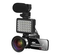 nmbhus Videocámara 4K WiFi Cámara De Video Digital Streaming Vlog Recorder 18X Estabilizador De Cámara Web De Lapso De Tiempo(No SD Card,4)