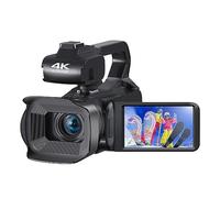 nmbhus Videocámara Digital 4K 60FPS Cámara De Video De 64MP Cámara Web De Transmisión En Vivo Pantalla Táctil De 4.0 "Vlog Recorder Cámara con Zoom De 18X(64G SD Card)