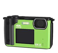 nmbhus Videocámara Selfie De Pantalla Dual Cámara Digital De 64MP For Fotografía 2 "2.8" WiFi 4K Vlog Cámara De Video Transmisión En Vivo Webcam(No TF Card,Only Camera-01)