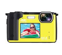 nmbhus Videocámara Selfie De Pantalla Dual Cámara Digital De 64MP For Fotografía 2 "2.8" WiFi 4K Vlog Cámara De Video Transmisión En Vivo Webcam(with 64G,with Extra Battery)