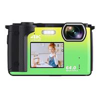 nmbhus Videocámara Selfie De Pantalla Dual Cámara Digital De 64MP For Fotografía 2 "2.8" WiFi 4K Vlog Cámara De Video Transmisión En Vivo Webcam(No TF Card,with Extra Battery-03)