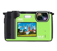 nmbhus Videocámara Selfie De Pantalla Dual Cámara Digital De 64MP For Fotografía 2 "2.8" WiFi 4K Vlog Cámara De Video Transmisión En Vivo Webcam(with 64G,with Extra Battery-01)