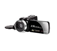nmbhus Videocámara Vlog For Exteriores De 2,7 K For Fotografía, Zoom 16X, Grabadora De Vídeo, Rotación De Pantalla Táctil, Selfie, Cámara Digital For Uso Doméstico(16G SD Card,1)