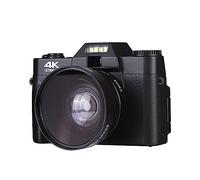 nmbhus Videocámara Vlogging Cámara Digital de 48MP Cámara Web Digital con Pantalla abatible de 180 ° for Lente Macro Gran Angular(32G,with Wide Angle Lens)