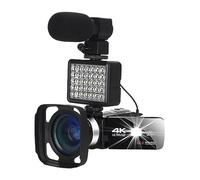 nmbhus Videocámara WiFi De 48MP, Cámaras Vlog Digitales 4K For Disparos Nocturnos, Grabadora Portátil Infrarroja For Exteriores, Cámara Web De Transmisión En Vivo(128G SD Card,6)