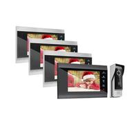 nmbhus Videoportero De 1080P For Puerta, Sistema De Portero Automático For Hogar, WiFi Inalámbrico, Timbre De Vídeo IP Inteligente De 7 Pulgadas con Timbre con Cable, Aplicación Tuya(Size:4M1D)