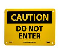 NMC C135R OSHA Sign, Legend "CAUTION - DO NOT ENTER", 10 pulgadas de largo x 7 pulgadas de alto, plástico rígido, negro sobre amarillo
