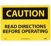 NMC c594rb OSHA Sign, Legend"caution - leer las instrucciones antes de funcionamiento", 14 "x 10" altura, plástico rígido, negro sobre amarillo