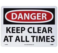 NMC d298rb OSHA Sign, Legend"Danger - Keep transparente en todo momento," 14 "x 10" altura, plástico rígido, negro/rojo sobre blanco