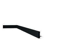 NMC FT2 BLACK WALLSTYL Zócalo Negro Mate de Poliestireno HDPS, Rodapié Moderno Compacto y Multifuncional, Resistente a Impactos y Humedad, Perfil Decorativo Negro, 58 x 13 x 2000 mm, Pack de 2m