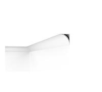 NMC NE4 PURE NOMASTYL Cornisa Techo Decorativa de Poliestireno, Moldura para Techo Blanca Ligera de Estilo Moderno, Perfil de Techo para Salón y Dormitorio 100x100x2000mm, Fácil de Pintar e Instalar
