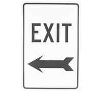 NMC TM79G - Señal de tráfico, leyenda "EXIT" con flecha izquierda, 12 pulgadas de largo x 18 pulgadas de alto, aluminio 0.040, negro sobre blanco