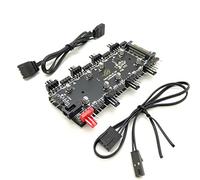 NMD&LR ARGB PWM Hub, 8 Vías De Control De Velocidad, Control De Luz, 2 En 1 Síncrono 5v3 Pin/12v4 Pin, PC Fan Controller