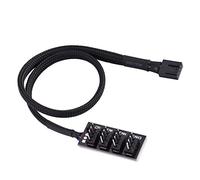 NMD&LR PWM Fan Hub, Sleeved 4/5 Way PC CPU Cooling Fan Splitter Cable Braided 4-Pin / 3-Pin Fan Power Adapter Cable Hub